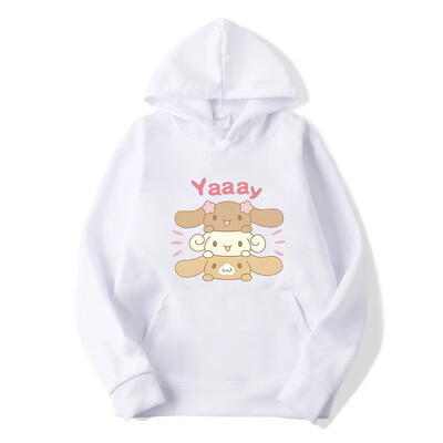 Anime Cinnamoroll majice s kapuljačom Crtane djevojke Ležerne majice Kawaii Pink Hoodie Harajuku Zimska odjeća Ženska trendi majica s kapuljačom