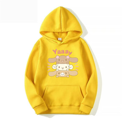 Anime Cinnamoroll majice s kapuljačom Crtane djevojke Ležerne majice Kawaii Pink Hoodie Harajuku Zimska odjeća Ženska trendi majica s kapuljačom