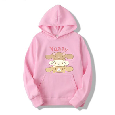 Anime Cinnamoroll majice s kapuljačom Crtane djevojke Ležerne majice Kawaii Pink Hoodie Harajuku Zimska odjeća Ženska trendi majica s kapuljačom