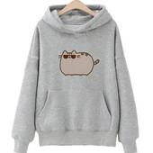 Pusheenn Cat Cartoon Graphic Hoodie Ženska/muška slatka odjeća Jesen Zima Dukserica dugih rukava Ležerna Pulover s O-izrezom