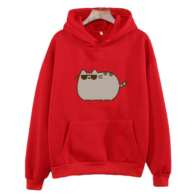 Pusheenn Cat Cartoon Graphic Hoodie Ženska/muška slatka odjeća Jesen Zima Dukserica dugih rukava Ležerna Pulover s O-izrezom