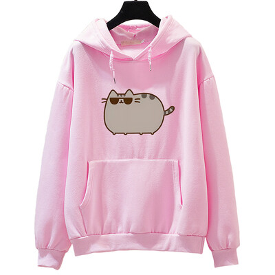 Pusheenn Cat Cartoon Graphic Hoodie Ženska/muška slatka odjeća Jesen Zima Dukserica dugih rukava Ležerna Pulover s O-izrezom