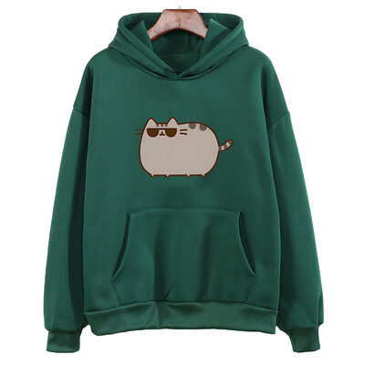 Pusheenn Cat Cartoon Graphic Hoodie Ženska/muška slatka odjeća Jesen Zima Dukserica dugih rukava Ležerna Pulover s O-izrezom