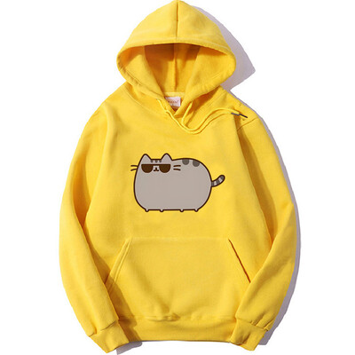 Pusheenn Cat Cartoon Graphic Hoodie Ženska/muška slatka odjeća Jesen Zima Dukserica dugih rukava Ležerna Pulover s O-izrezom