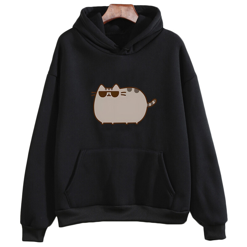 Pusheenn Cat Cartoon Graphic Hoodie Ženska/muška slatka odjeća Jesen Zima Dukserica dugih rukava Ležerna Pulover s O-izrezom