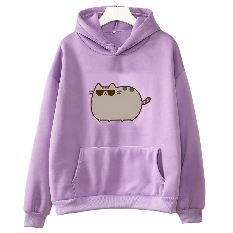 Pusheenn Cat Cartoon Graphic Hoodie Ženska/muška slatka odjeća Jesen Zima Dukserica dugih rukava Ležerna Pulover s O-izrezom