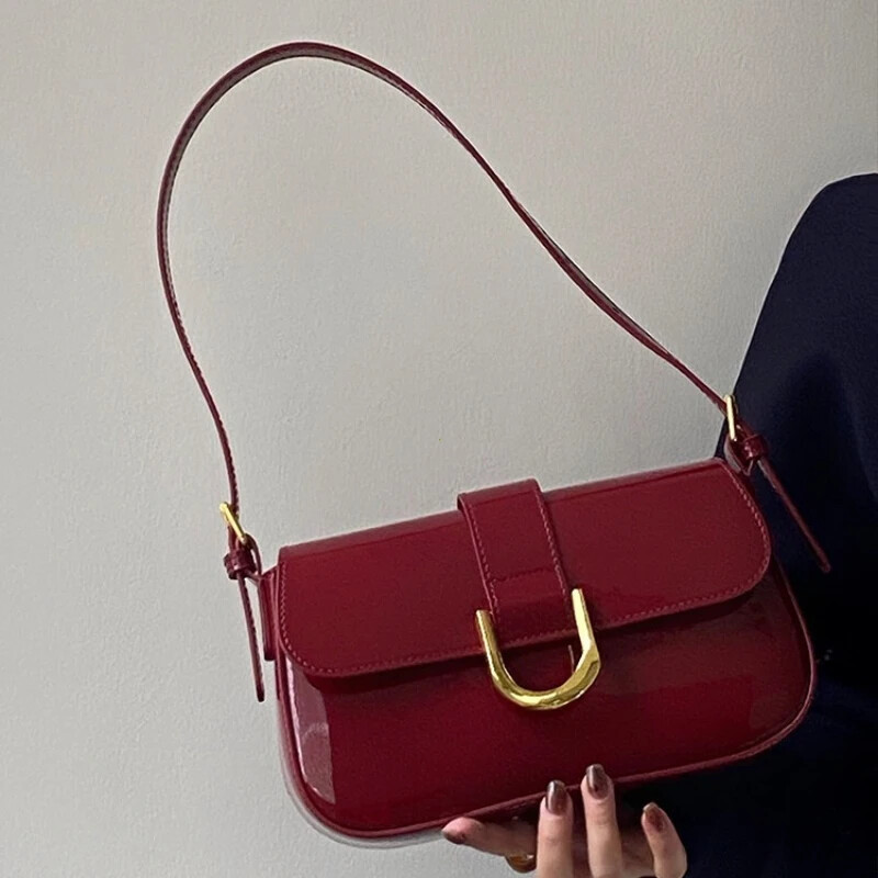 Ženska torba s preklopom, modna torba za kurirsku torbu, remen, podesiva lakirana kožna torba na rame, torba preko ramena, elegantna torbica