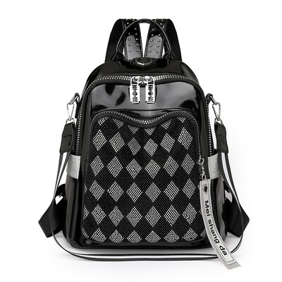 Modes dimanta radžota režģa dizaina mugursoma Grezna sieviešu zīmola mugursoma, galvenokārt funkcionāla liela ietilpības ceļojumu grāmatu soma