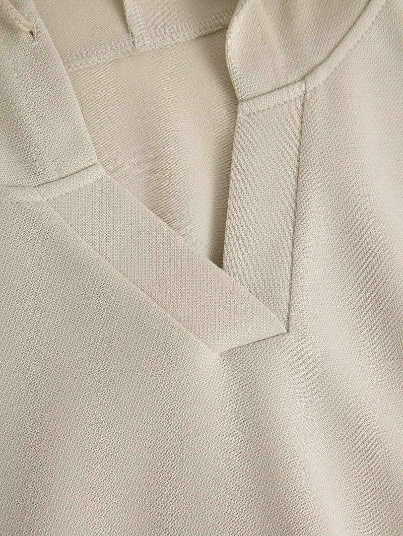 ZAFUL sieviešu gadījuma V kakla kabatas dizaina nolaižams pleciem vienkrāsains pārslēgšanas aukliņu apgriezts kapuci