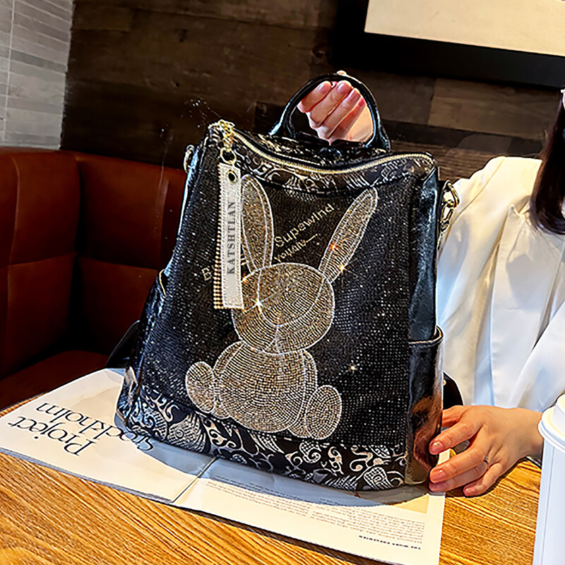 Ūdens dimanta mugursoma sievietēm, moderna, moderna, liela ietilpība, daudzpusīga, pārvietošanās, viegla, atpūtai, mugursoma