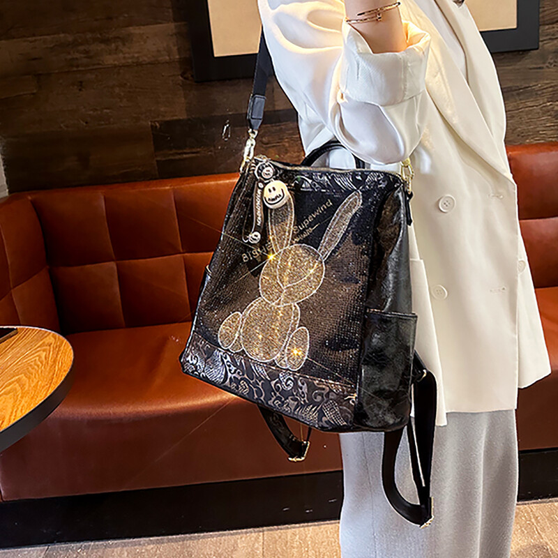 Ūdens dimanta mugursoma sievietēm, moderna, moderna, liela ietilpība, daudzpusīga, pārvietošanās, viegla, atpūtai, mugursoma