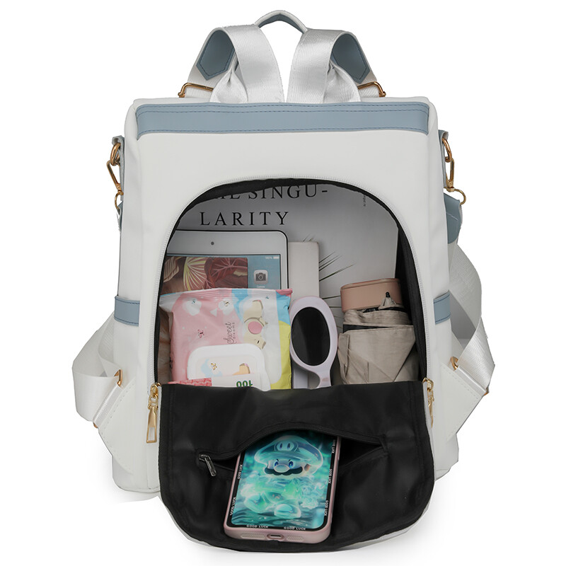 Rucsac din piele moale de mare capacitate pentru femei Geantă de rucsac la modă antifurt geantă de umăr cu un singur scop, casual, retro