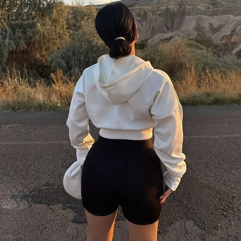 Toamna 2024, noi, ocazional, confortabil, de culoare solidă, design cu fermoar, cu glugă, cu mânecă lungă, jachetă