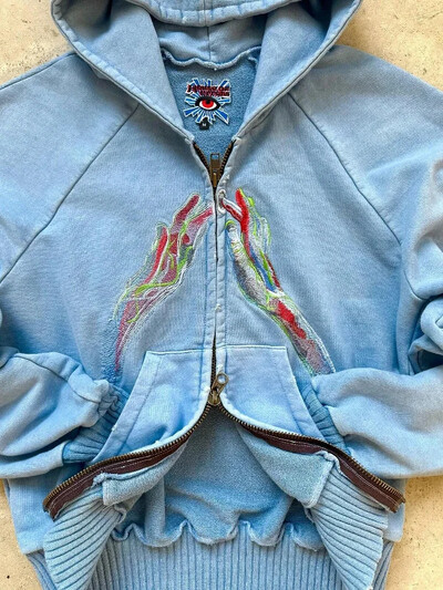 Y2K Harajuku Style New Fashion Star Patch ar rāvējslēdzēju kapuci Sieviešu ielu apģērbi Populāri ikdienas Joker džemperi unisex topi ar izšūšanu