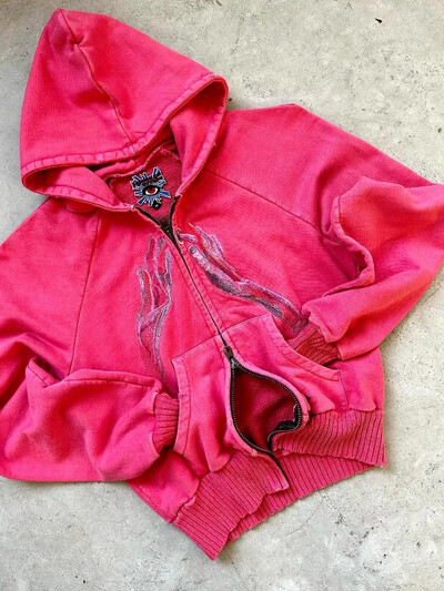 Y2K Harajuku Style New Fashion Star Patch ar rāvējslēdzēju kapuci Sieviešu ielu apģērbi Populāri ikdienas Joker džemperi unisex topi ar izšūšanu