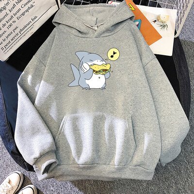 Jeff The Landshark Hanorace drăguțe cu imprimeu de desene animate Harajuku Manga Hanorac cu mâneci lungi Îmbrăcăminte fleece Sudadera Pulovere casual