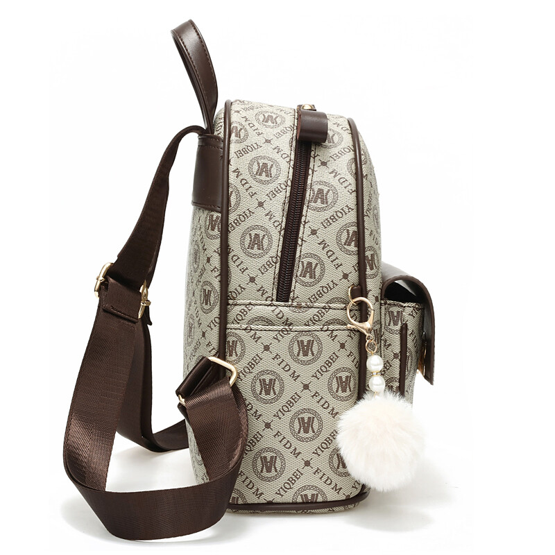 Rucsac de damă elegant cu imprimeu retro cu litere, textură sofisticată, rucsac mic, delicat, parfumat, care se potrivește