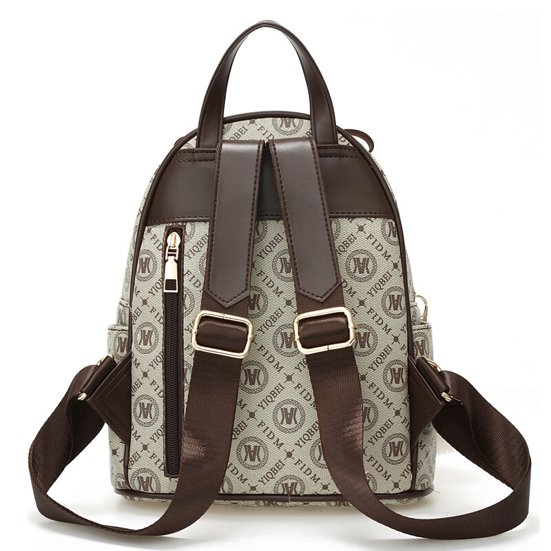 Rucsac de damă elegant cu imprimeu retro cu litere, textură sofisticată, rucsac mic, delicat, parfumat, care se potrivește