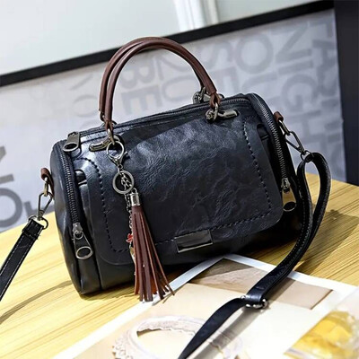 Geantă Crossbody de umăr pentru femei la modă Poșetă și geantă de designer cu ciucuri pentru femei, ocazional, genți Boston Messenger de mare capacitate