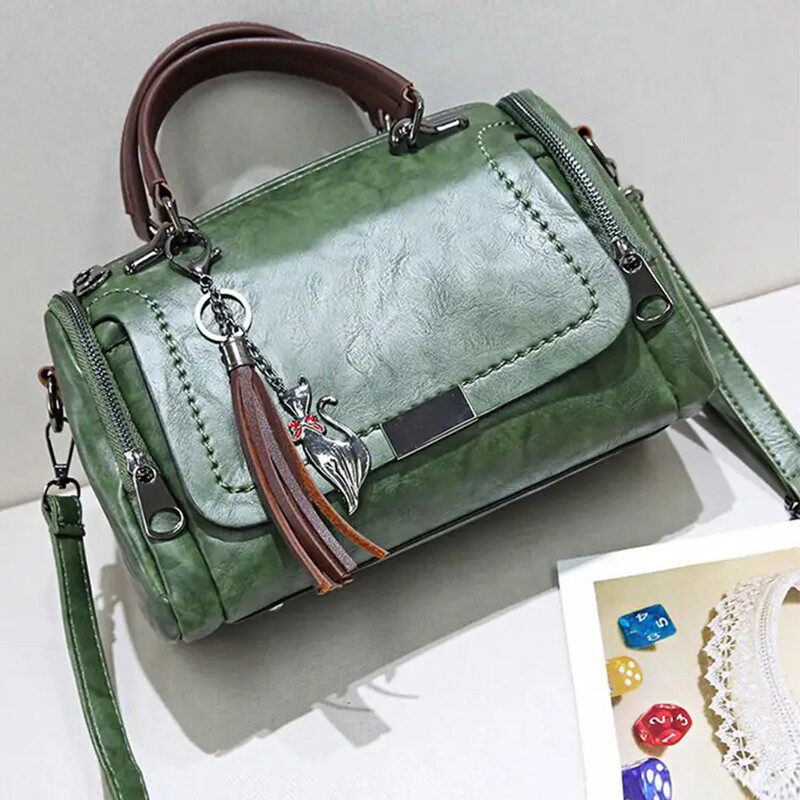Geantă Crossbody de umăr pentru femei la modă Poșetă și geantă de designer cu ciucuri pentru femei, ocazional, genți Boston Messenger de mare capacitate