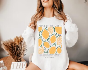 Fruits of the Spirit Christian Crewneck Суичър Scripture Jesus Aesthetic Trendy Funny Custom Pulover Top Winter Clothes