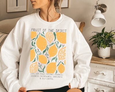 Fructele Spiritului Hanorac Crewneck Crewneck Scriptura Iisus Estetică La modă Funny Personalizat Pulover Top Haine de iarnă