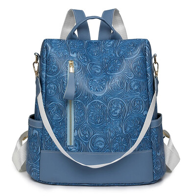 Rucsac cu umăr, rucsac casual din PU, pentru călătorii, cu model floral, genți de școală multifuncționale pentru fete adolescente