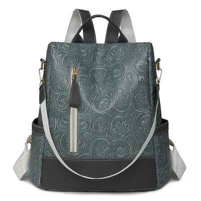 Rucsac cu umăr, rucsac casual din PU, pentru călătorii, cu model floral, genți de școală multifuncționale pentru fete adolescente