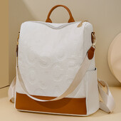 Sieviešu ceļojumu darba plecu somas 2024. g. Jauna brīvā laika sieviešu PU mugursoma, moderna, vienkārša liela ietilpības mugursoma, moderna