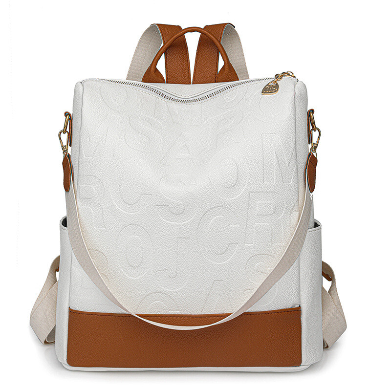 Sieviešu ceļojumu darba plecu somas 2024. g. Jauna brīvā laika sieviešu PU mugursoma, moderna, vienkārša liela ietilpības mugursoma, moderna