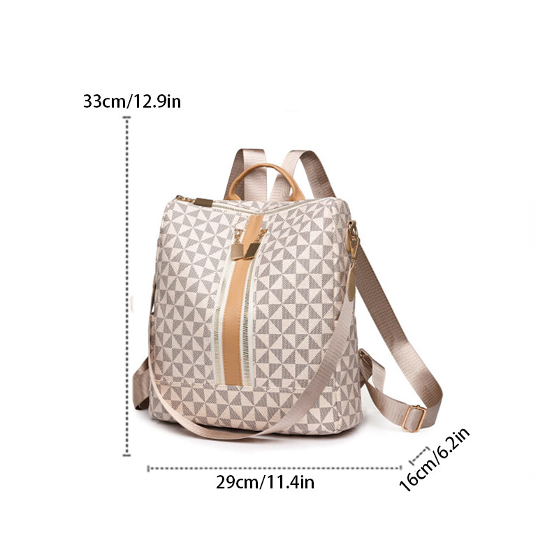 Un rucsac elegant din PU, cu un design unic și o capacitate mare, este potrivit pentru navetă, cumpărături și călătorii