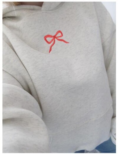 Sieviešu rozā bantītes dekors kapucis Sweet Casual rudens ziemas kapucis Mājīgs, silts sieviešu modes pilnīgs sieviešu apģērbs