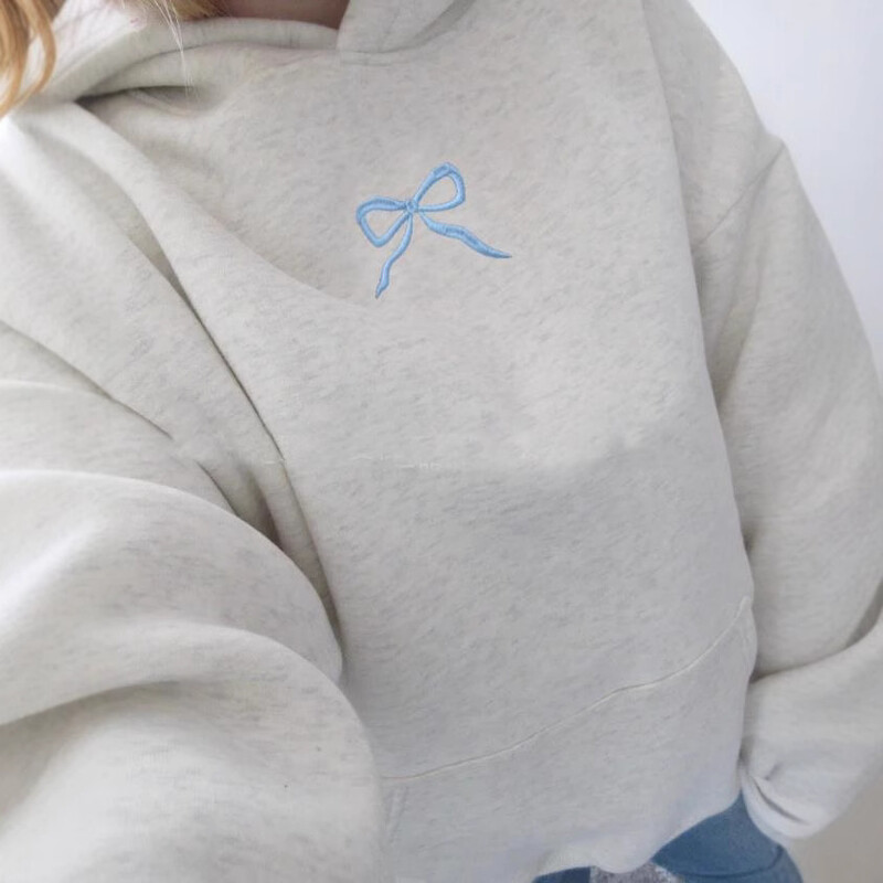 Sieviešu rozā bantītes dekors kapucis Sweet Casual rudens ziemas kapucis Mājīgs, silts sieviešu modes pilnīgs sieviešu apģērbs