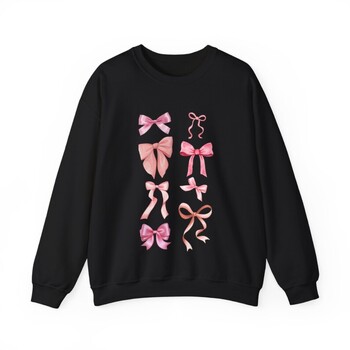 Coquette Pink Bow Sweatshirt Y2k Сладко естетично горно панделка BallerinaTrendy Crewneck Kawaii Girls Shirt Friend Gift Valentine