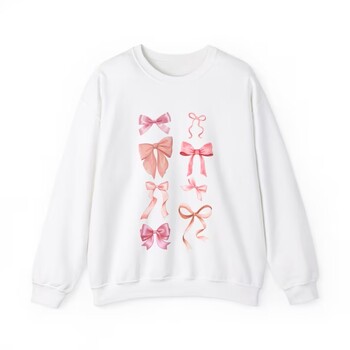 Coquette Pink Bow Sweatshirt Y2k Сладко естетично горно панделка BallerinaTrendy Crewneck Kawaii Girls Shirt Friend Gift Valentine