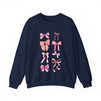 Coquette Pink Bow Sweatshirt Y2k Сладко естетично горно панделка BallerinaTrendy Crewneck Kawaii Girls Shirt Friend Gift Valentine