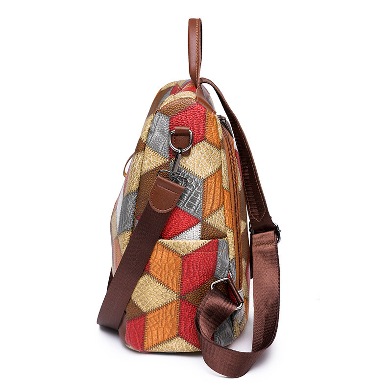 Rucsac antifurt din piele PU pentru femei, geantă de călătorie pentru femei, ghiozdan ocazional pentru adolescente, cu mai multe buzunare.