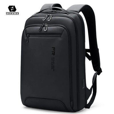 Rucsac Fenruien subțire pentru laptop de 15,6 inci Rucsac multifuncțional pentru bărbați, ocazional, de afaceri, încărcare USB, rucsacuri de școală, unisex