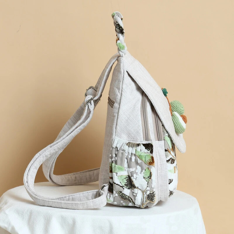 Retro sieviešu ikdienas audekla mugursoma Vintage mākslas skolas somas pusaudžu meitenēm studentu grāmatu soma Nacionālā soma Mochila mugursoma