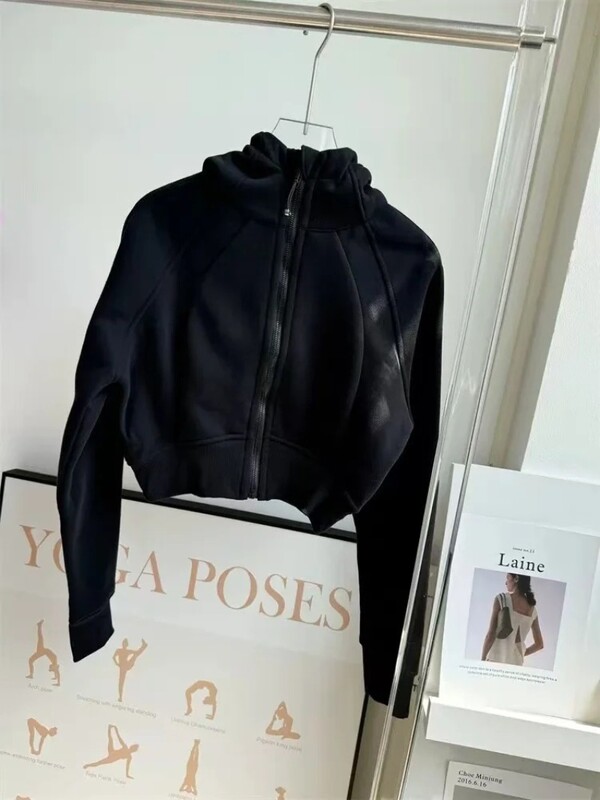 Jachetă de antrenament cu fermoar pentru alergare de toamnă pentru femei, culoare solidă, cu mânecă lungă, îmbrăcăminte sport, top pentru gimnastică, pentru femei, îmbrăcăminte de yoga cu uscare rapidă, haină sport