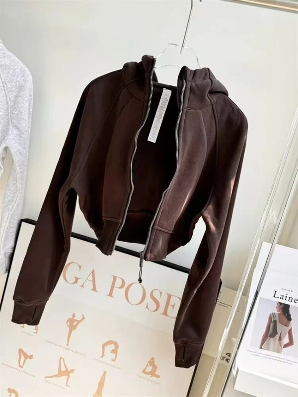 Jachetă de antrenament cu fermoar pentru alergare de toamnă pentru femei, culoare solidă, cu mânecă lungă, îmbrăcăminte sport, top pentru gimnastică, pentru femei, îmbrăcăminte de yoga cu uscare rapidă, haină sport