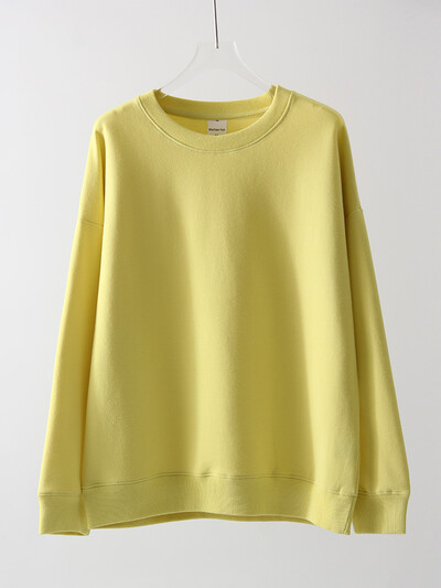 Hanorac pentru femei de primăvară Pulover roșu supradimensionat Topuri largi din bumbac Pulovere casual maro cu decolteu O pentru femei Hanorace supradimensionate