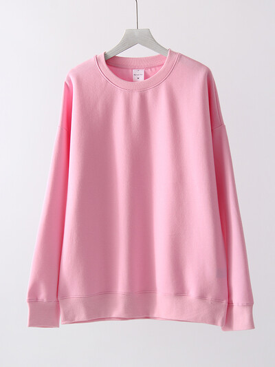 Hanorac pentru femei de primăvară Pulover roșu supradimensionat Topuri largi din bumbac Pulovere casual maro cu decolteu O pentru femei Hanorace supradimensionate