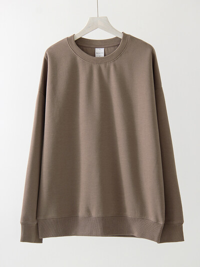 Hanorac pentru femei de primăvară Pulover roșu supradimensionat Topuri largi din bumbac Pulovere casual maro cu decolteu O pentru femei Hanorace supradimensionate