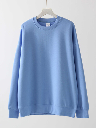 Hanorac pentru femei de primăvară Pulover roșu supradimensionat Topuri largi din bumbac Pulovere casual maro cu decolteu O pentru femei Hanorace supradimensionate