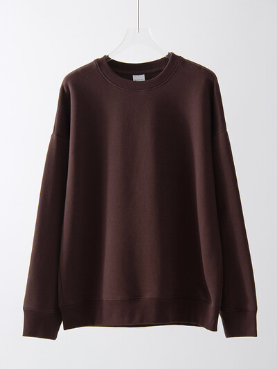 Hanorac pentru femei de primăvară Pulover roșu supradimensionat Topuri largi din bumbac Pulovere casual maro cu decolteu O pentru femei Hanorace supradimensionate