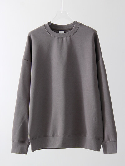 Hanorac pentru femei de primăvară Pulover roșu supradimensionat Topuri largi din bumbac Pulovere casual maro cu decolteu O pentru femei Hanorace supradimensionate