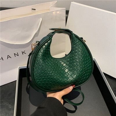 Madinga moteriška Crossbody Bag Retro Half Moon PU odinė rankinė Hobo Bag Laisvalaikio universalus krepšys ant peties