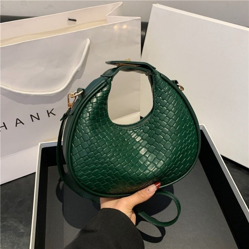 Madinga moteriška Crossbody Bag Retro Half Moon PU odinė rankinė Hobo Bag Laisvalaikio universalus krepšys ant peties