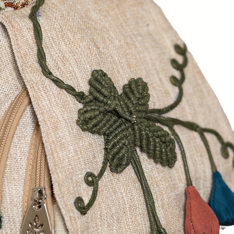 Дамска артистична бродирана раница Дамска ултра лек дизайн за безпроблемно носене Стилни чанти през рамо Компактна дневна раница